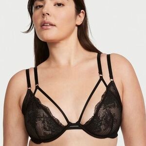 Victoria secret Fishnet Low Cut Demi black bra 36 C